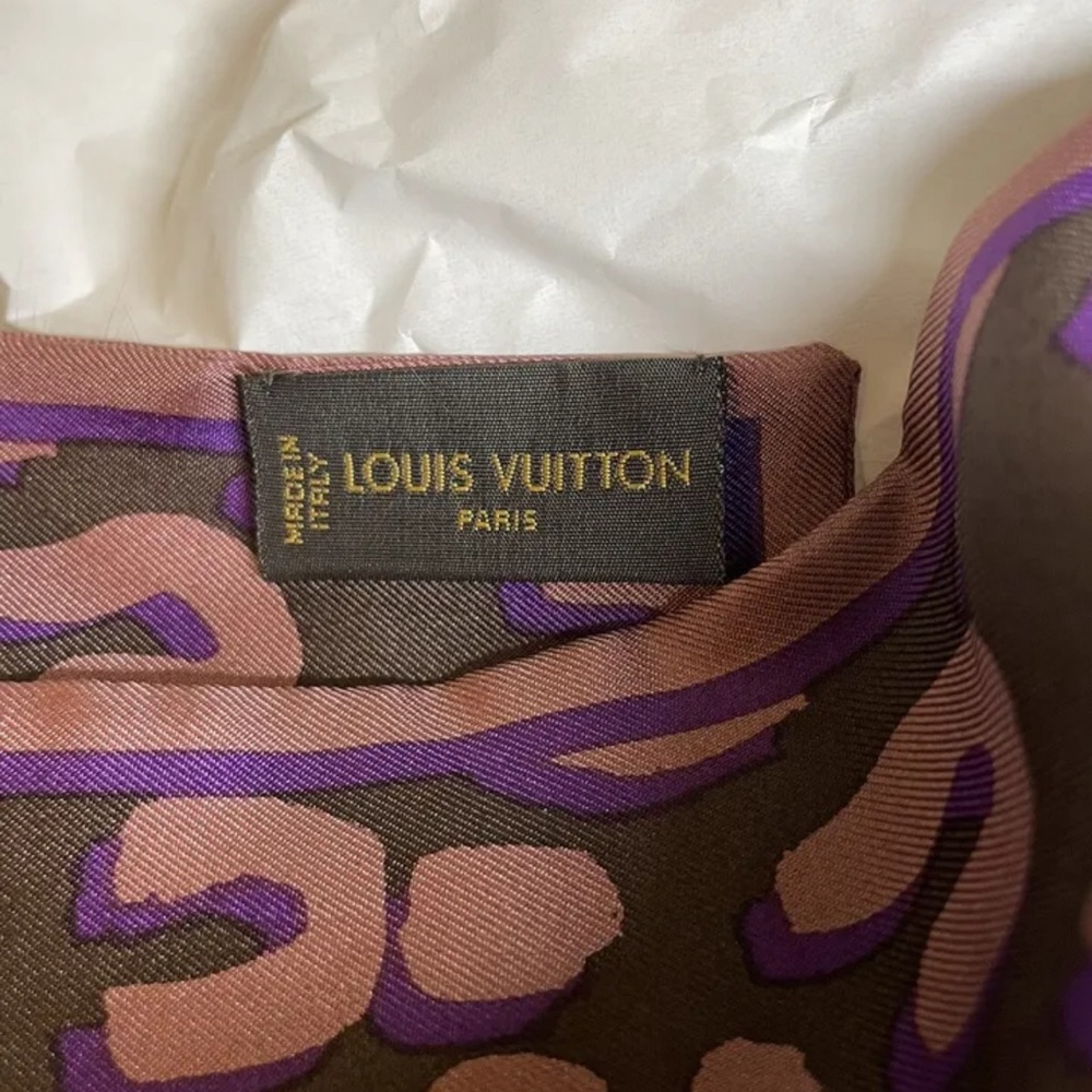 RARE Louis Vuitton Ladies FOX FUR Leopard Print Silk Collar Scarf Stephen Sprous